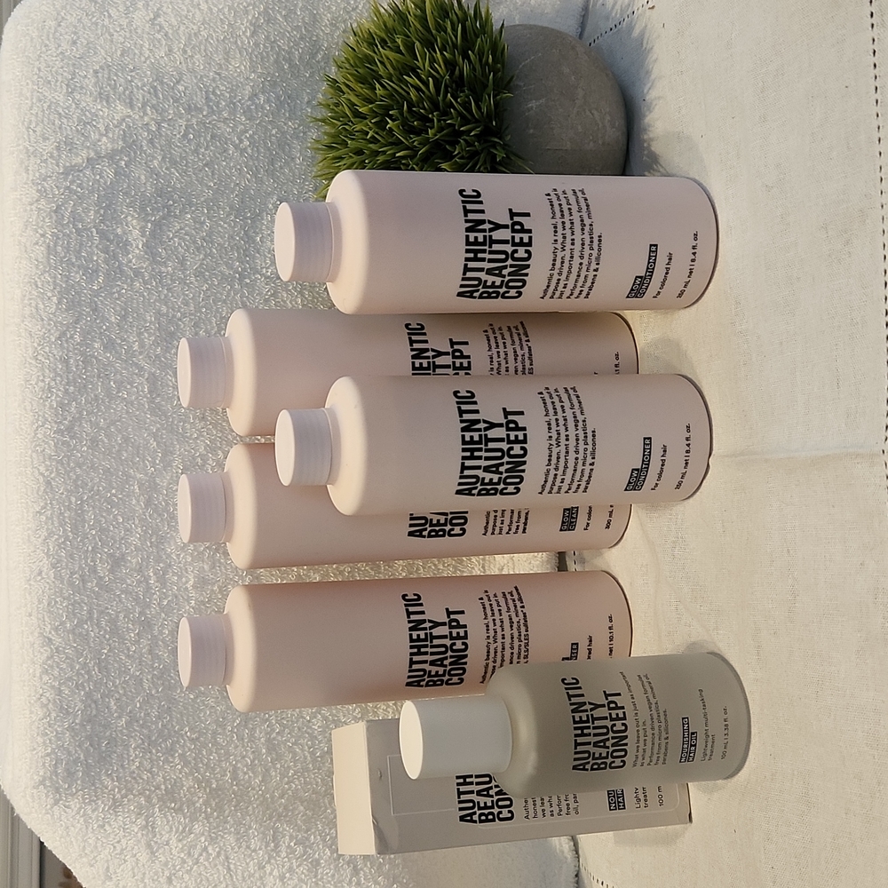 Authentic Beauty Concept Glow Shampoo, Conditioner, Hair Oil for Color Bundle